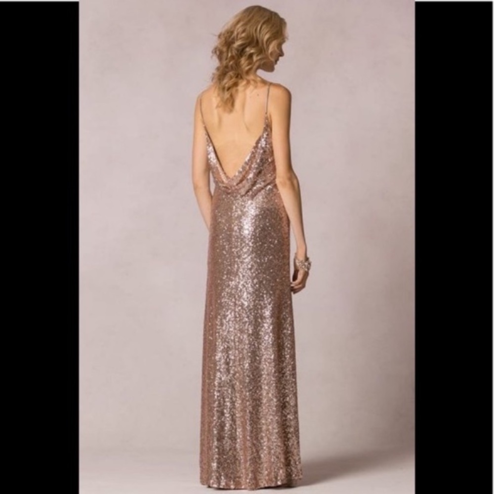 Jenny Yoo Collection Sequin gown in ROSE Gold